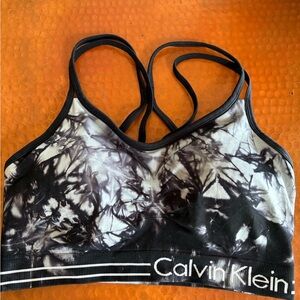 Calvin Klein Women's Black Tie-Dye Athletic bra Top